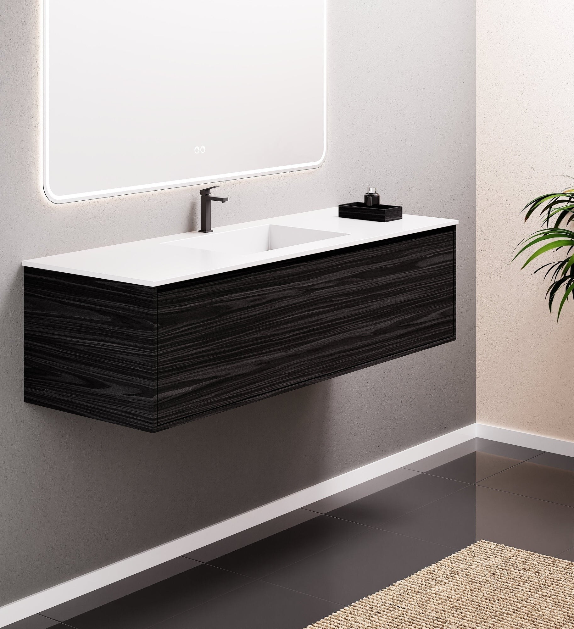 Aurora Frame – Corian® Basin with 1 Drawer Vanity - ROVALUX