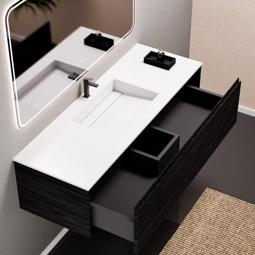 Aurora Frame – Corian® Basin with 1 Drawer Vanity - ROVALUX
