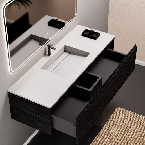 Aurora Frame – Corian® Basin with 1 Drawer Vanity - ROVALUX