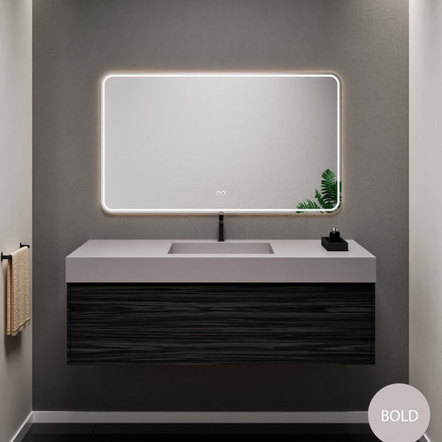 Aurora Frame – Corian® Basin with 1 Drawer Vanity - ROVALUX