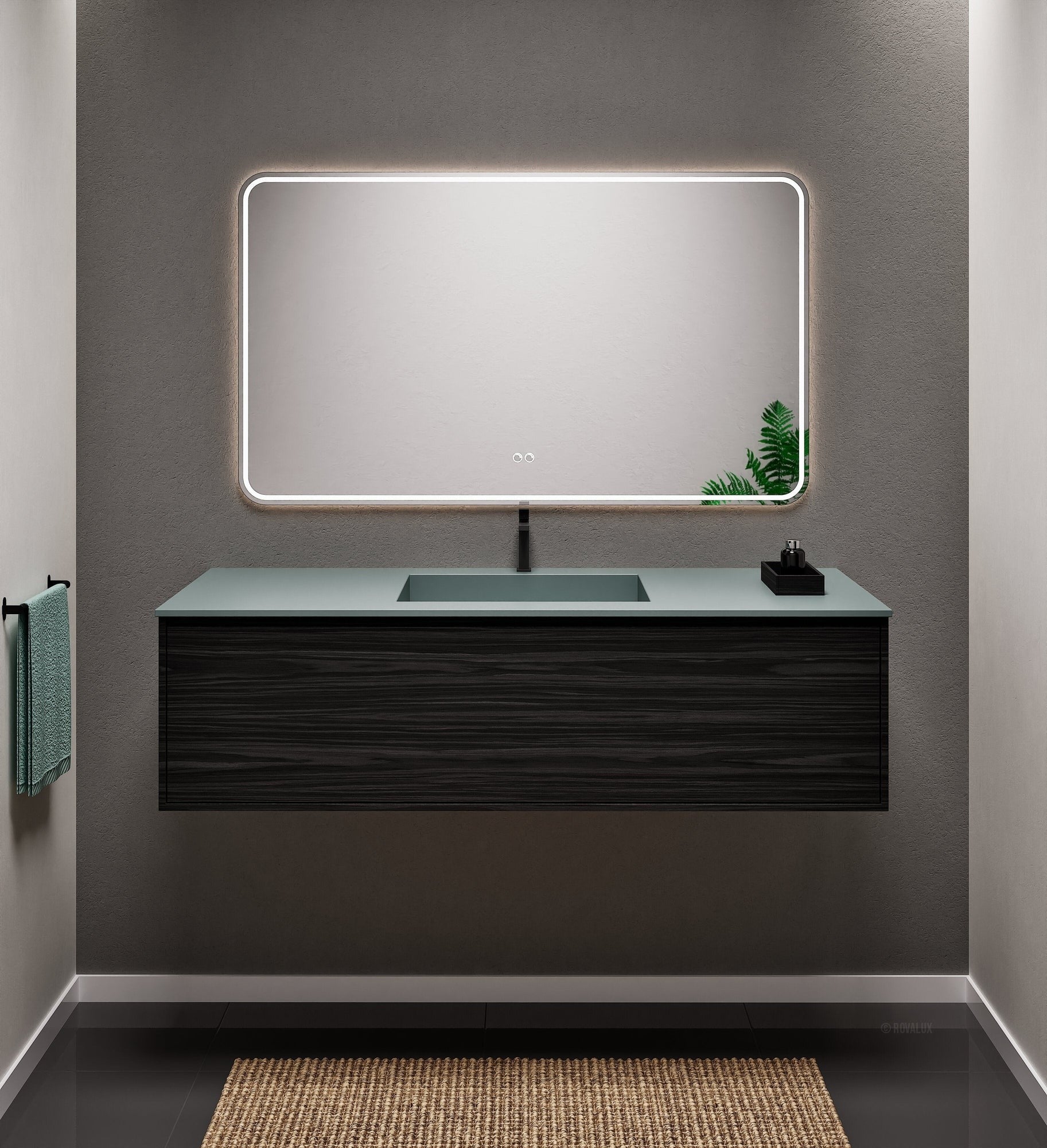Aurora Frame – Corian® Basin with 1 Drawer Vanity - ROVALUX