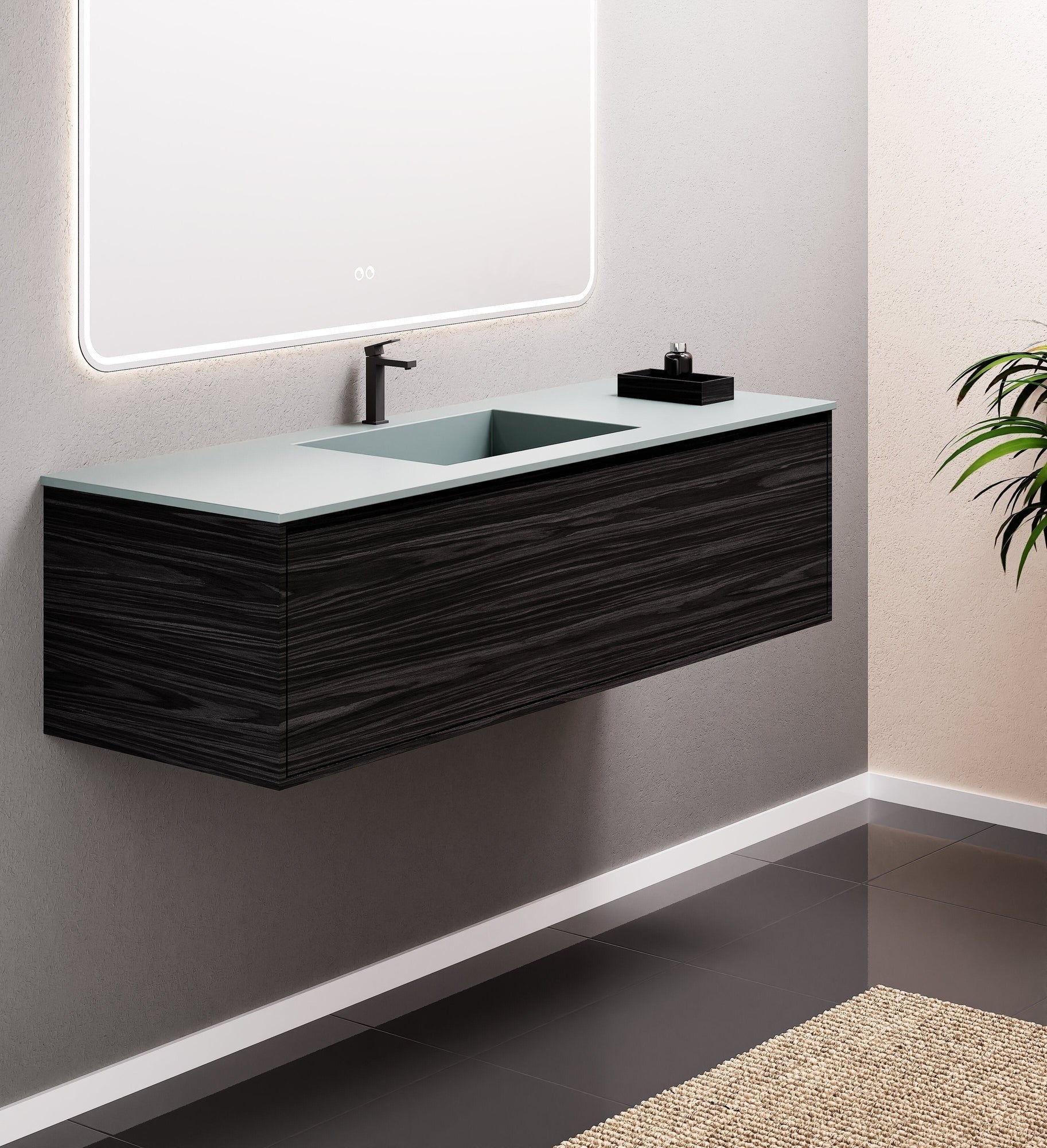 Aurora Frame – Corian® Basin with 1 Drawer Vanity - ROVALUX