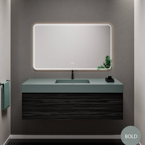 Aurora Frame – Corian® Basin with 1 Drawer Vanity - ROVALUX