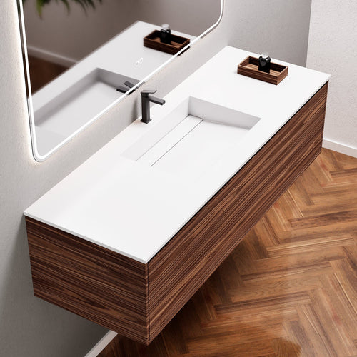 Aurora Frame – Corian® Basin with 1 Drawer Vanity - ROVALUX