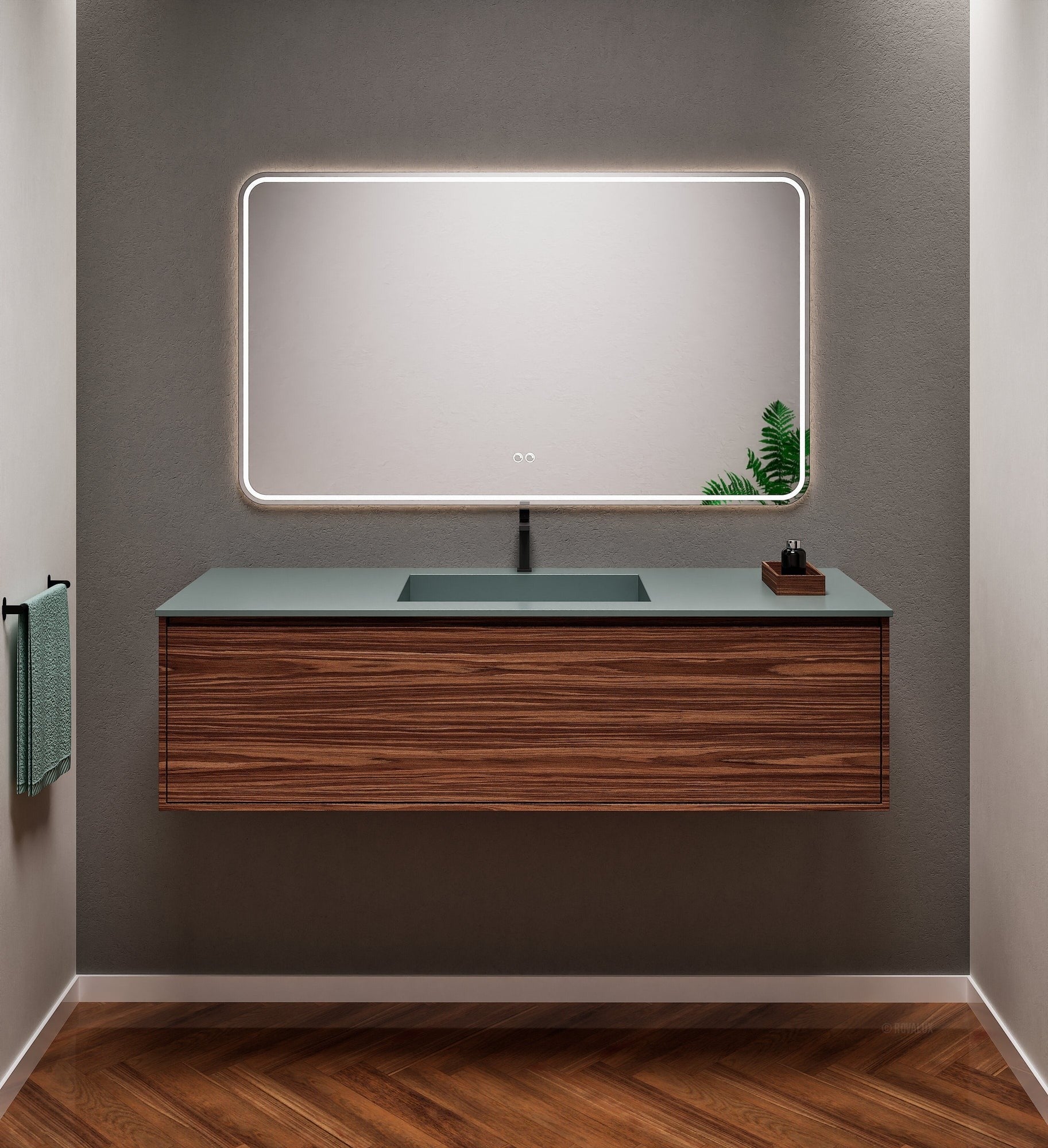 Aurora Frame – Corian® Basin with 1 Drawer Vanity - ROVALUX