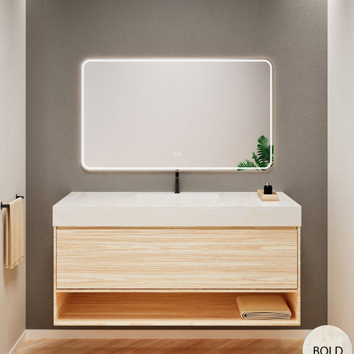 Aurora Frame – Corian® Basin with 1 Drawer and Bottom Shelf - ROVALUX