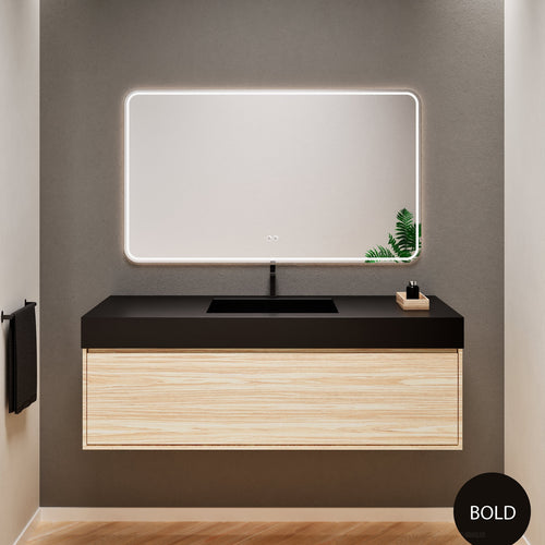 Aurora Frame – Corian® Basin with 1 Drawer Vanity - ROVALUX