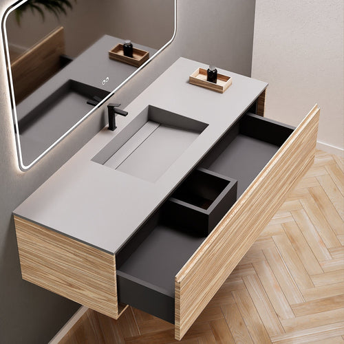 Aurora Frame – Corian® Basin with 1 Drawer Vanity - ROVALUX