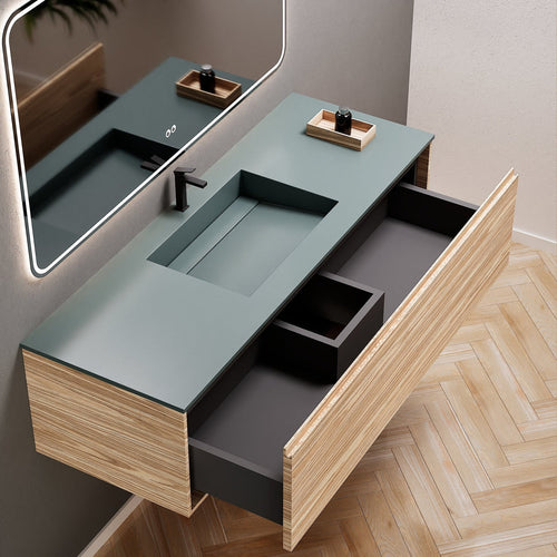 Aurora Frame – Corian® Basin with 1 Drawer Vanity - ROVALUX