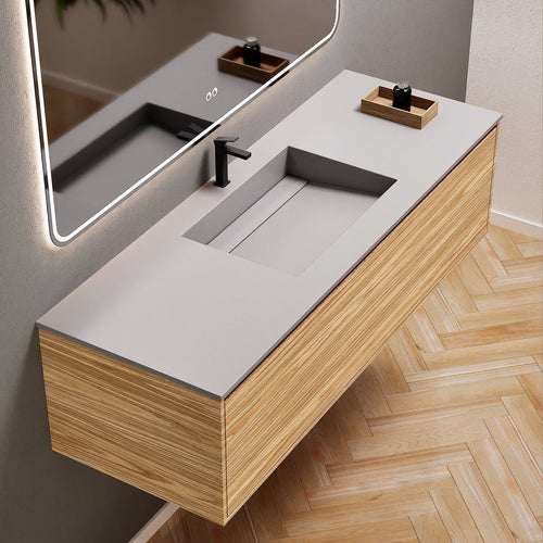 Aurora Frame – Corian® Basin with 1 Drawer Vanity - ROVALUX
