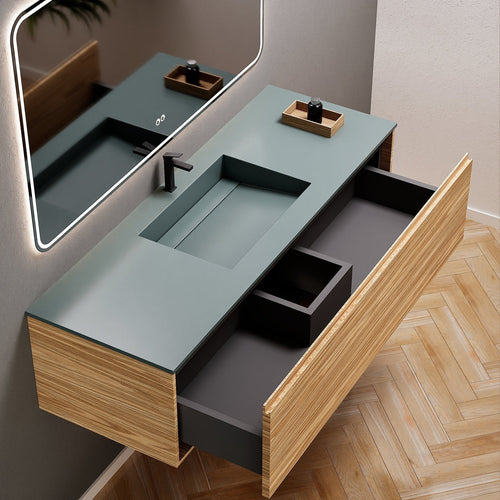 Aurora Frame – Corian® Basin with 1 Drawer Vanity - ROVALUX