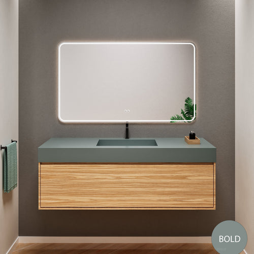 Aurora Frame – Corian® Basin with 1 Drawer Vanity - ROVALUX