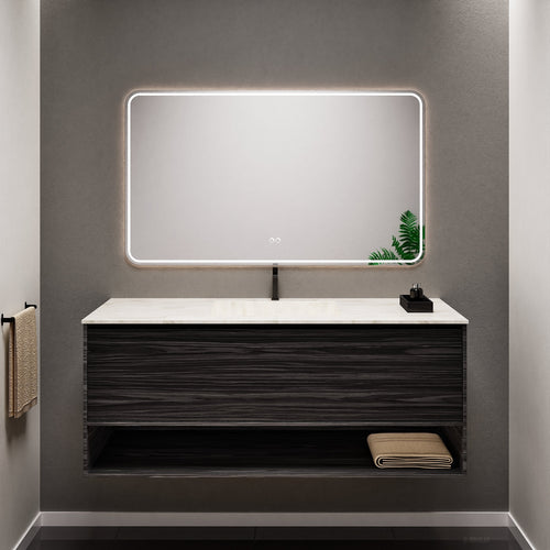 Aurora Frame – Corian® Basin with 1 Drawer and Bottom Shelf - ROVALUX