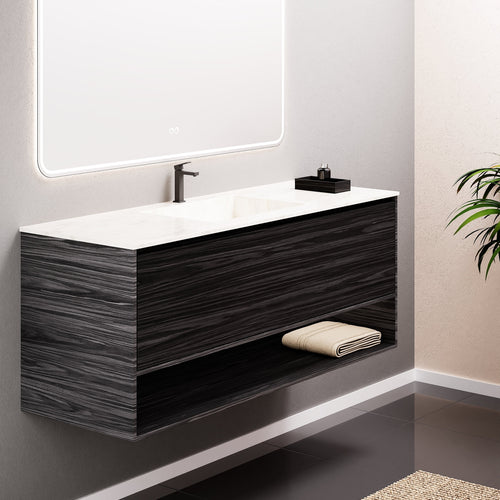 Aurora Frame – Corian® Basin with 1 Drawer and Bottom Shelf - ROVALUX