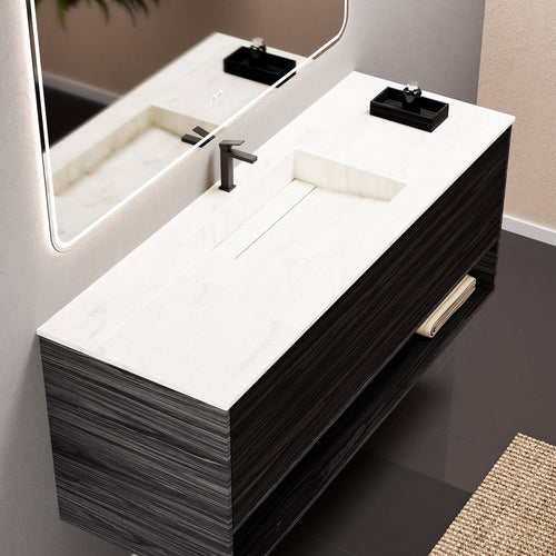 Aurora Frame – Corian® Basin with 1 Drawer and Bottom Shelf - ROVALUX