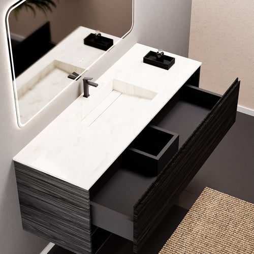 Aurora Frame – Corian® Basin with 1 Drawer and Bottom Shelf - ROVALUX