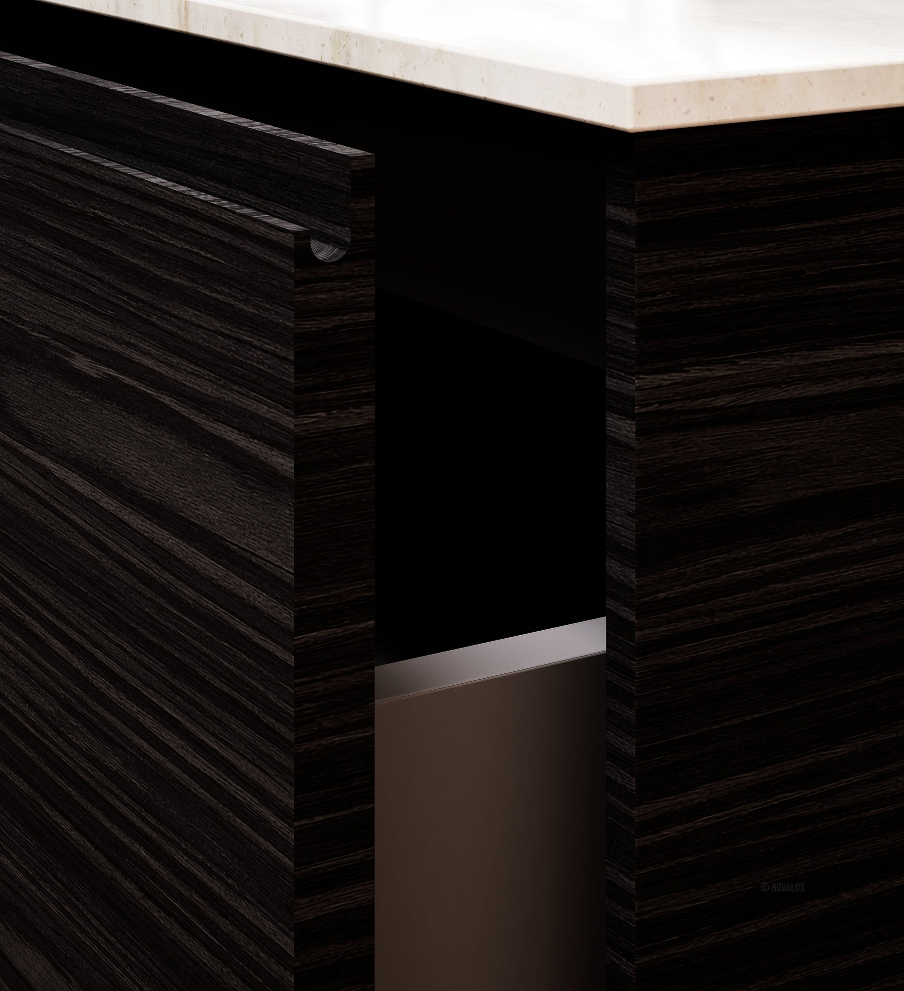 Aurora Frame – Corian® Basin with 1 Drawer and Bottom Shelf - ROVALUX