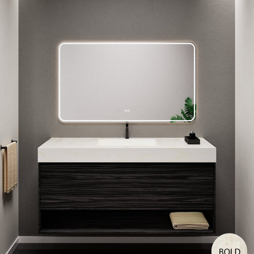 Aurora Frame – Corian® Basin with 1 Drawer and Bottom Shelf - ROVALUX