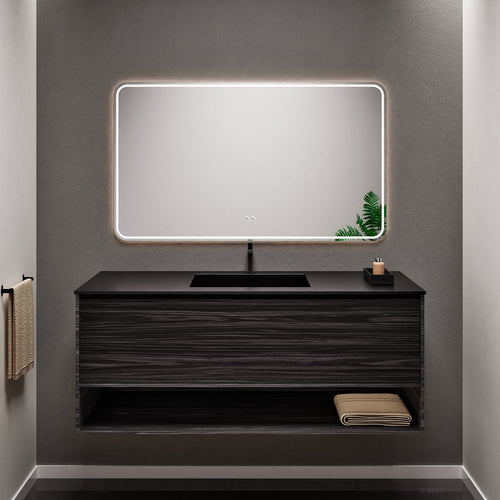 Aurora Frame – Corian® Basin with 1 Drawer and Bottom Shelf - ROVALUX