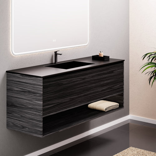Aurora Frame – Corian® Basin with 1 Drawer and Bottom Shelf - ROVALUX