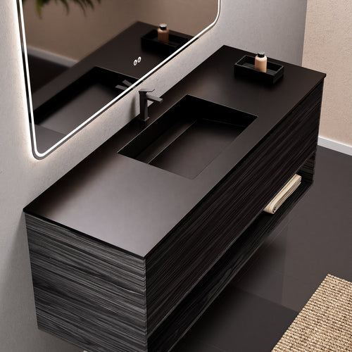 Aurora Frame – Corian® Basin with 1 Drawer and Bottom Shelf - ROVALUX