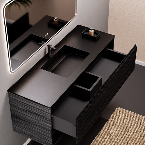 Aurora Frame – Corian® Basin with 1 Drawer and Bottom Shelf - ROVALUX