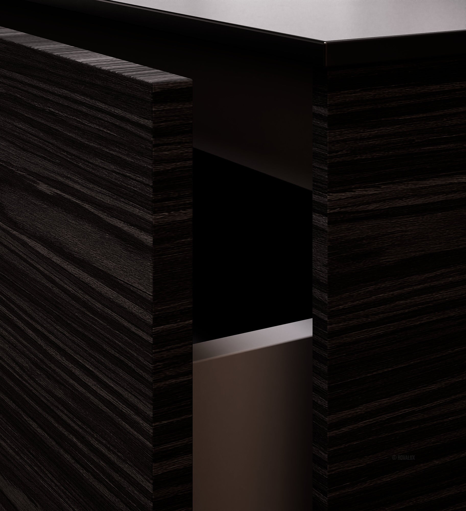 Aurora Frame – Corian® Basin with 1 Drawer and Bottom Shelf - ROVALUX
