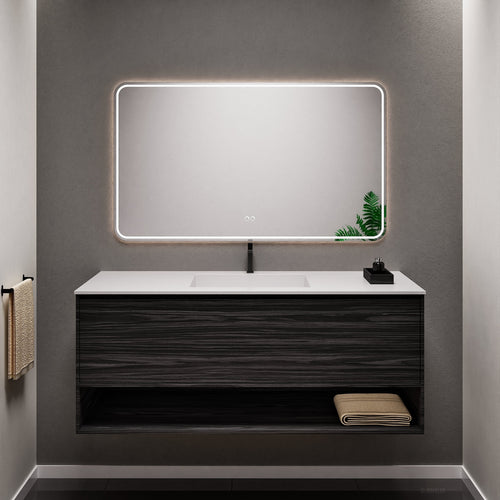 Aurora Frame – Corian® Basin with 1 Drawer and Bottom Shelf - ROVALUX