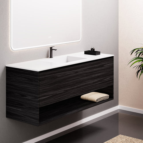 Aurora Frame – Corian® Basin with 1 Drawer and Bottom Shelf - ROVALUX