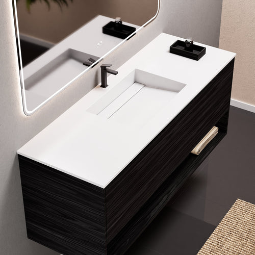 Aurora Frame – Corian® Basin with 1 Drawer and Bottom Shelf - ROVALUX