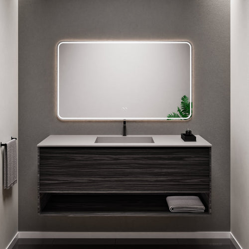 Aurora Frame – Corian® Basin with 1 Drawer and Bottom Shelf - ROVALUX
