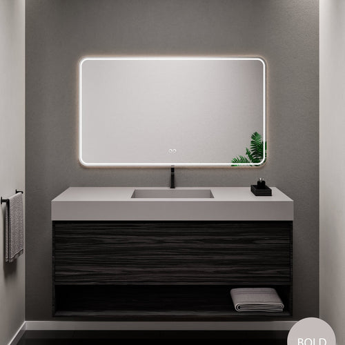 Aurora Frame – Corian® Basin with 1 Drawer and Bottom Shelf - ROVALUX