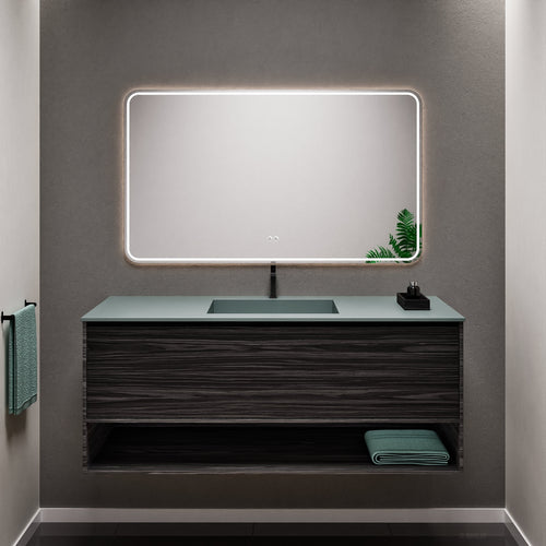 Aurora Frame – Corian® Basin with 1 Drawer and Bottom Shelf - ROVALUX