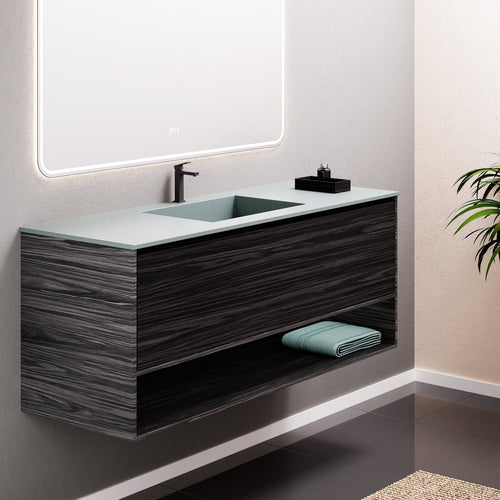 Aurora Frame – Corian® Basin with 1 Drawer and Bottom Shelf - ROVALUX