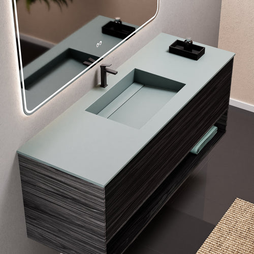Aurora Frame – Corian® Basin with 1 Drawer and Bottom Shelf - ROVALUX