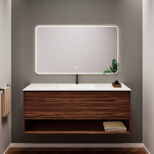 Aurora Frame – Corian® Basin with 1 Drawer and Bottom Shelf - ROVALUX
