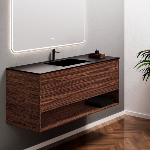 Aurora Frame – Corian® Basin with 1 Drawer and Bottom Shelf - ROVALUX