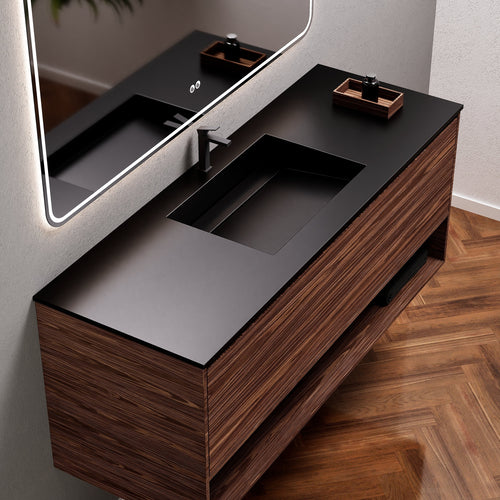Aurora Frame – Corian® Basin with 1 Drawer and Bottom Shelf - ROVALUX