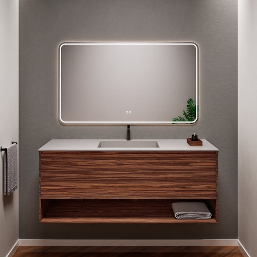 Aurora Frame – Corian® Basin with 1 Drawer and Bottom Shelf - ROVALUX