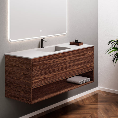 Aurora Frame – Corian® Basin with 1 Drawer and Bottom Shelf - ROVALUX