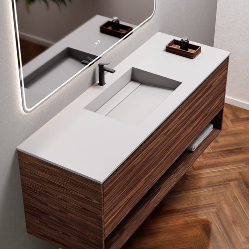 Aurora Frame – Corian® Basin with 1 Drawer and Bottom Shelf - ROVALUX