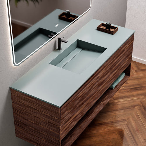 Aurora Frame – Corian® Basin with 1 Drawer and Bottom Shelf - ROVALUX
