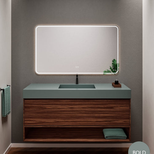 Aurora Frame – Corian® Basin with 1 Drawer and Bottom Shelf - ROVALUX