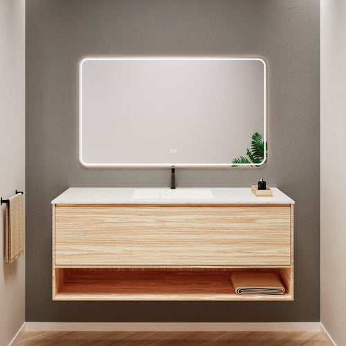 Aurora Frame – Corian® Basin with 1 Drawer and Bottom Shelf - ROVALUX