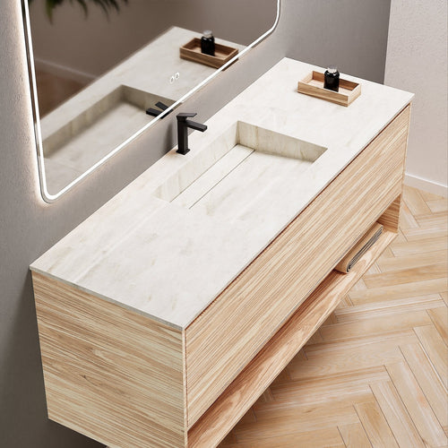 Aurora Frame – Corian® Basin with 1 Drawer and Bottom Shelf - ROVALUX