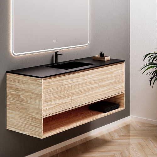 Aurora Frame – Corian® Basin with 1 Drawer and Bottom Shelf - ROVALUX