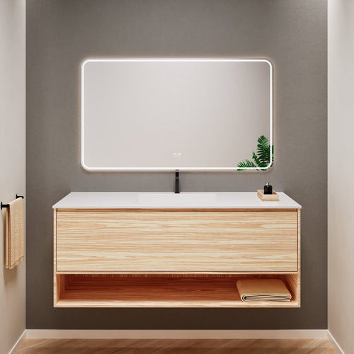Aurora Frame – Corian® Basin with 1 Drawer and Bottom Shelf - ROVALUX