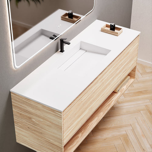 Aurora Frame – Corian® Basin with 1 Drawer and Bottom Shelf - ROVALUX