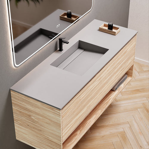 Aurora Frame – Corian® Basin with 1 Drawer and Bottom Shelf - ROVALUX