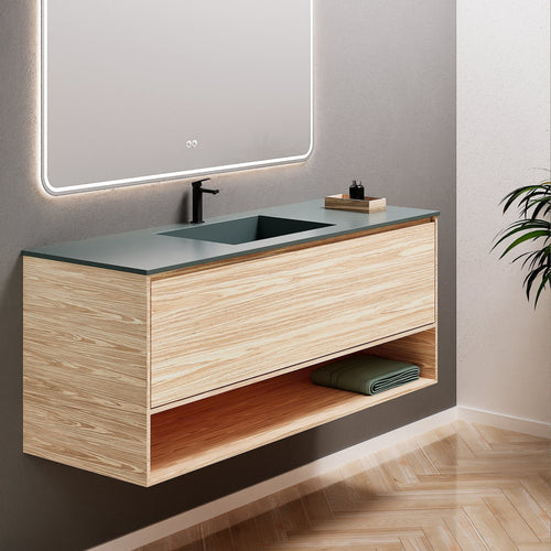 Aurora Frame – Corian® Basin with 1 Drawer and Bottom Shelf - ROVALUX